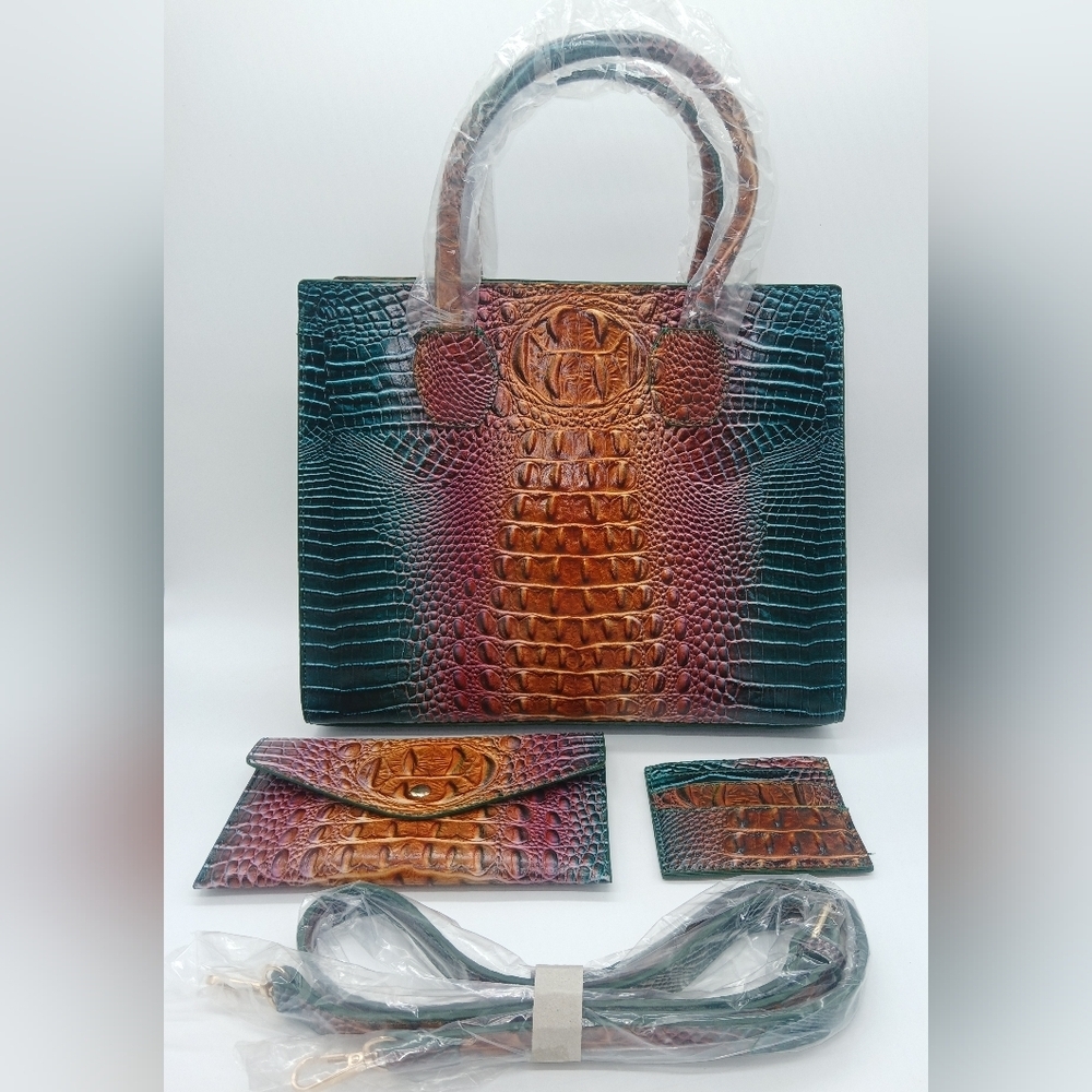 Crocodile Faux Leather Crossbody/Shoulder Handbag, Clutch/Wallet & Coin Purse​​